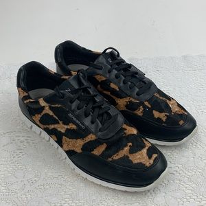 Cole Haan Zero Grand Sneakers Leopard Print Size 7 Lace up cushioned designer